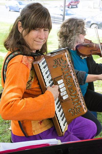Accordion and fiddle player at Upper Valley Music Center