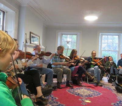 Group fiddle class at Upper Valley Music Center