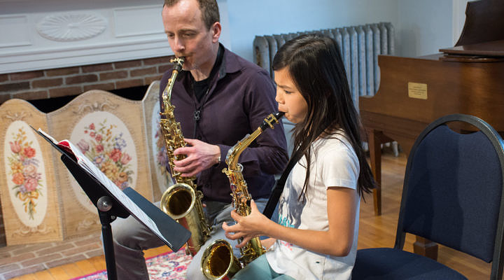 Saxophone players at Upper Valley Music Center's annual Sing & Play Festival.