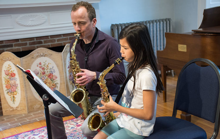 Saxophone players at Upper Valley Music Center's annual Sing & Play Festival.