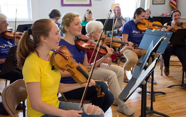 orchestra playing