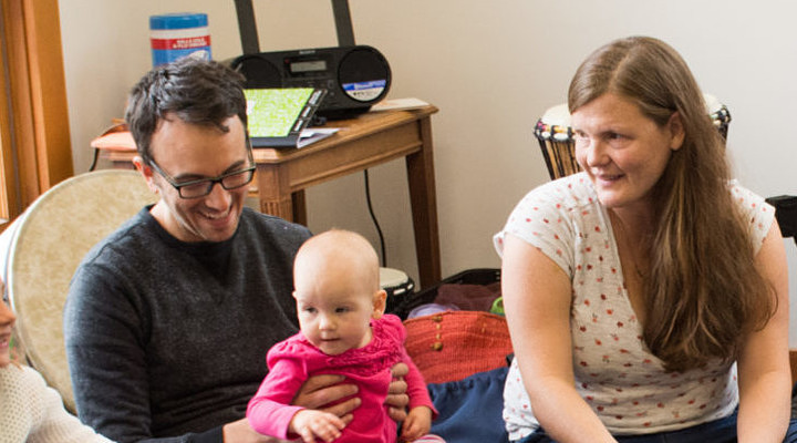 Caregivers and babies respond to music.