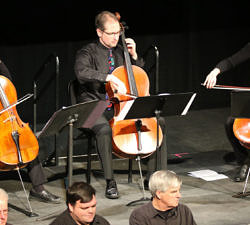 cello choir onstage