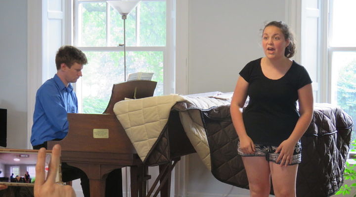 Student singers work on musical theater pieces