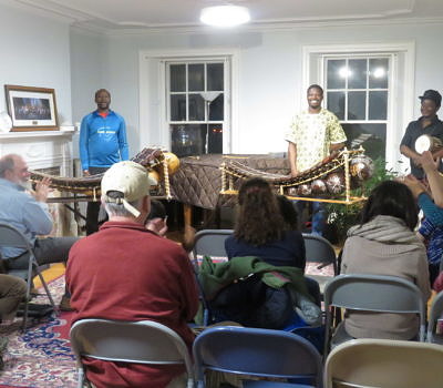 Mamadou Diabate plays balafon for the audience