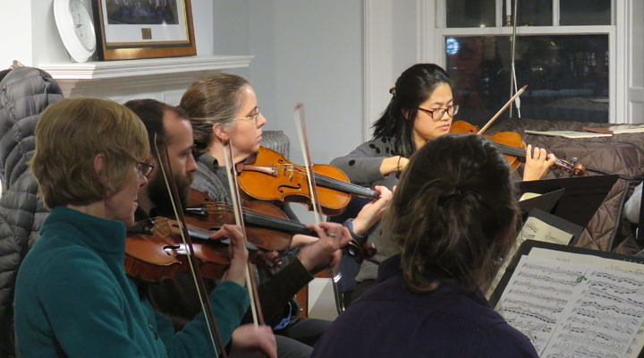 violinists playing chamber music