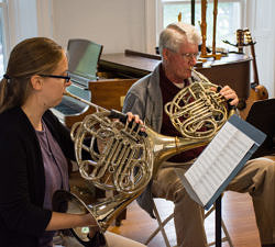 Chamber music ensemble with two french horns