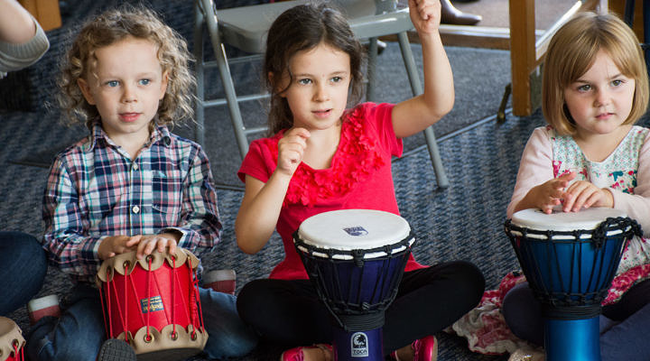 kids playing drums