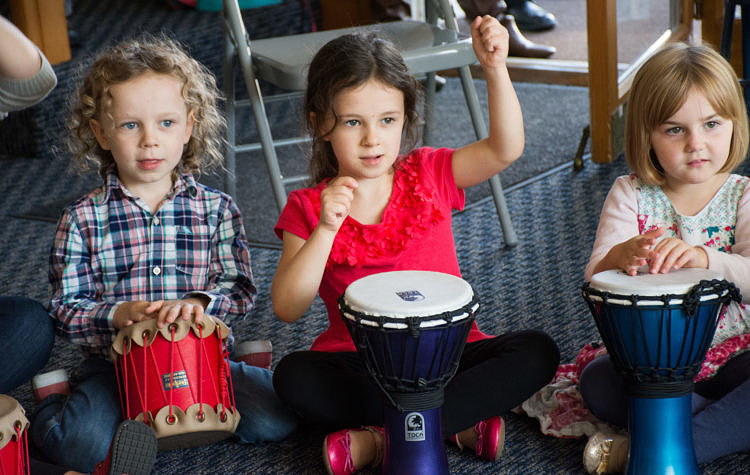 kids playing drums