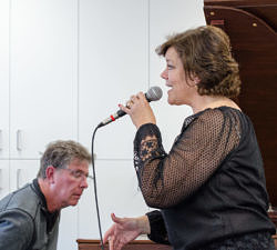 jazz singer with a piano accompanist