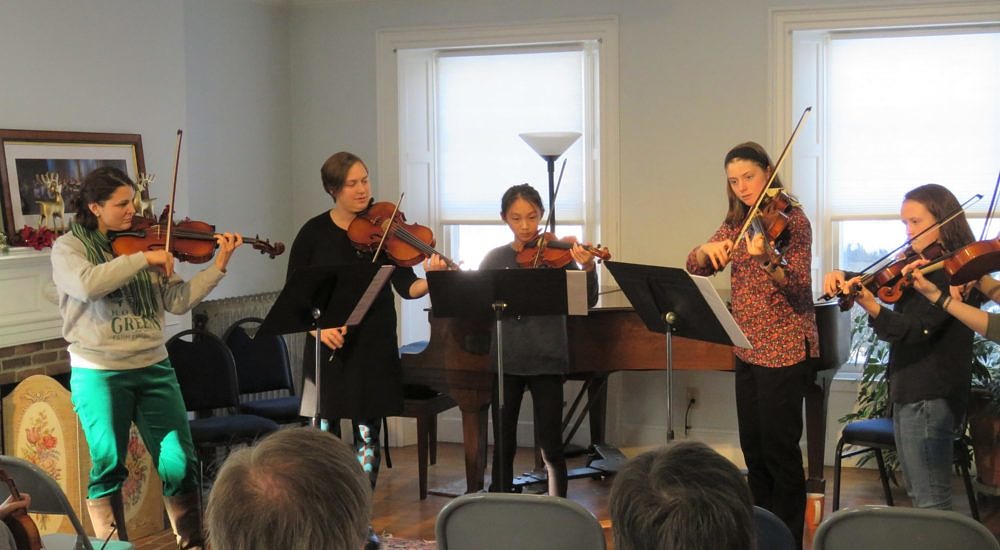 Viola group performing together