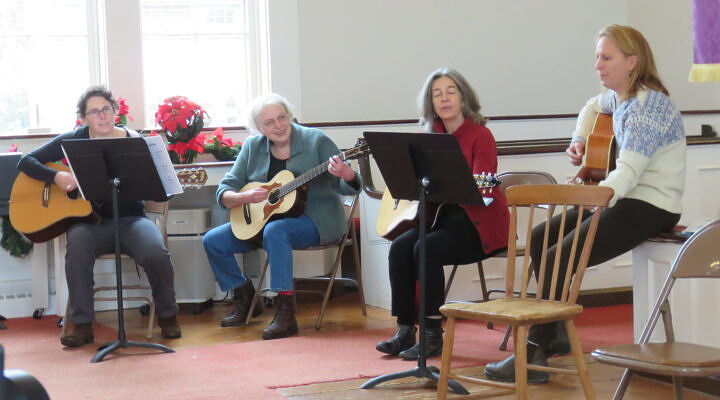 Guitar student working with UVMC faculty