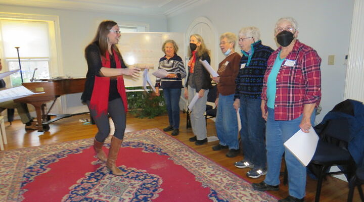 singers explore their voice in a vocal exploration class