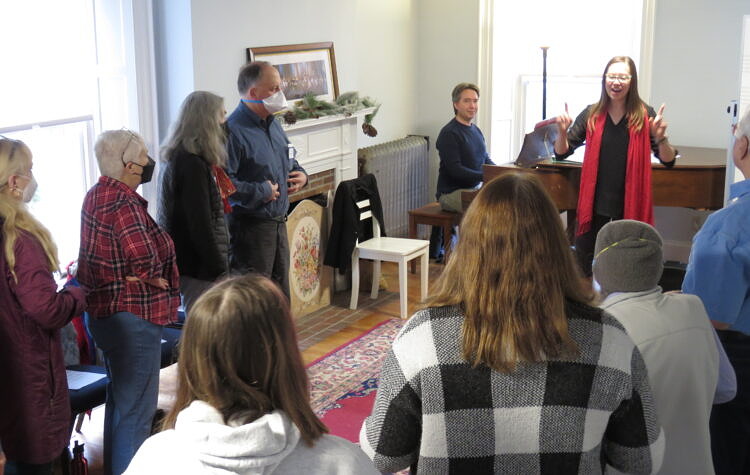 singers explore their voice in a vocal exploration class